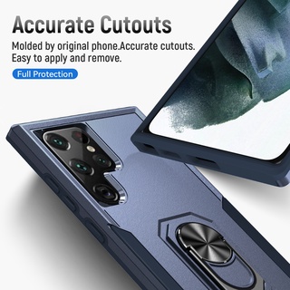 Ốp Điện Thoại Cứng Viền TPU Dẻo Kèm Giá Đỡ Nhẫn Chống Rơi / Sốc Cho Samsung Galaxy S23 S22 Ultra S21 Plus S20 FE