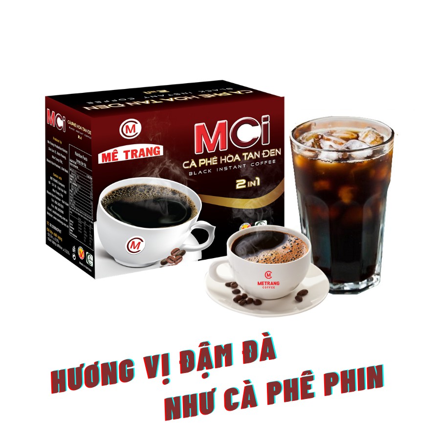 Ảnh Cà phê đen, cà phê đen hòa tan 2in1 - Mê Trang, hộp 15 gói và túi 500g 3