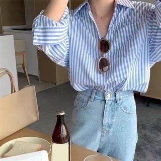 Hàng Mới Về Áo Sơ Mi Dài Tay Dáng Rộng Phong Cách Hàn Quốc Baju Wanita Lengan Panjang Hàng Mới Dành Cho Bạn Nữ