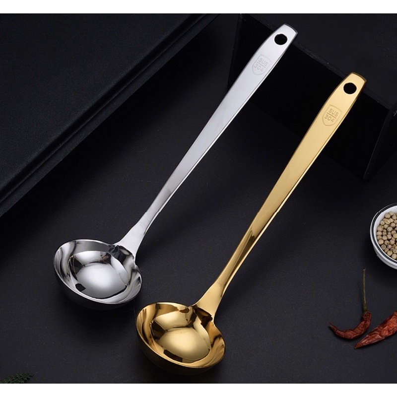 Muôi múc canh inox 304 kích thước 27.2cm x7.3cm (2 màu sắc)