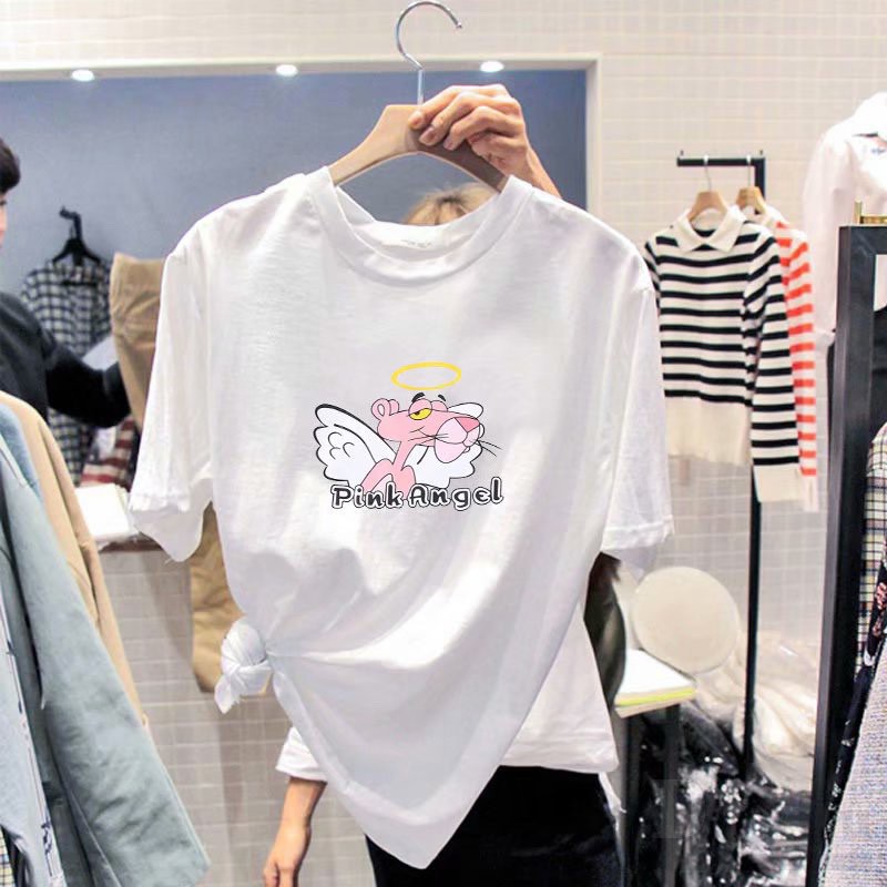 Ảnh Áo Thun In Hoạt Hình Phong Cách Hàn Quốc Thời Trang Mùa Hè Dành Cho Nữ  Áo Thun Tay Ngắn Plus Size Cho Nữ 1