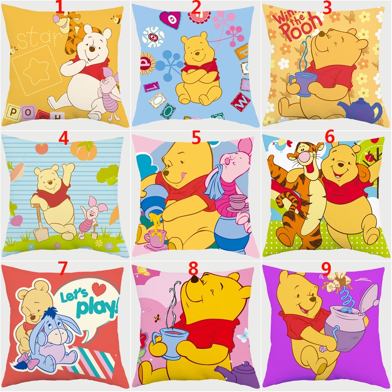 Vỏ gối in hình gấu Pooh đáng yêu kích thước 45x45cm