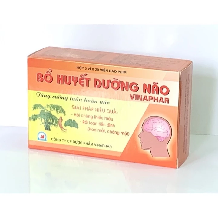 BỔ HUYẾT DƯỠNG NÃO VINAPHAR 100viên Thiếu Máu,Suy Giảm Trí Nhớ,Đau Nhức,TêBì,Mất Ngủ..