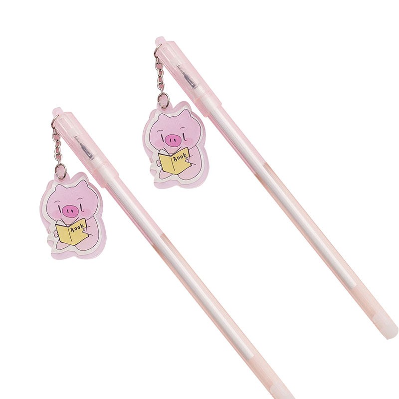 3 Bút Nước Mực Đen Tag Hình Heo Xinh