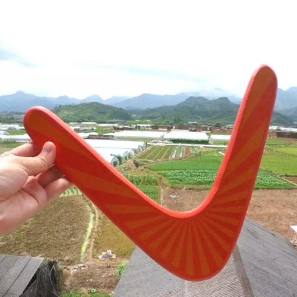 Boomerang Đồ Chơi Ngoài Trời Trò Chơi Ném Gỗ Và Bắt Đĩa Bay Đồ Chơi Trẻ Em Ném Catch - Cam