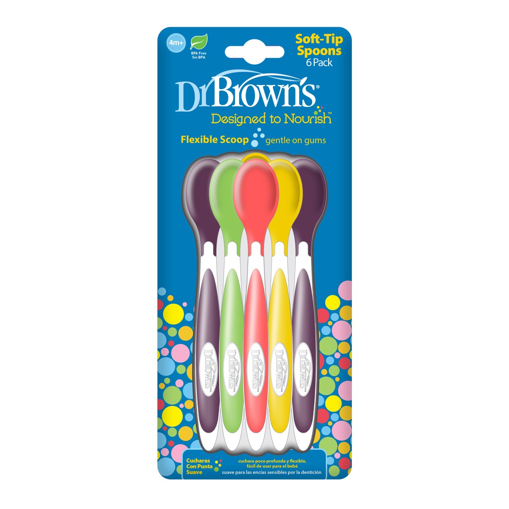 Ảnh Thìa ăn dặm Dr. Brown's nhựa mềm cao cấp tách set ( 1 chiếc) 1