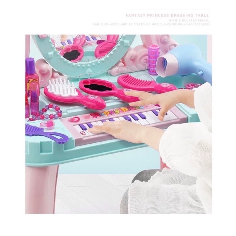 Đồ Chơi Trang Điểm Cho Bé Gái Bộ Bàn Trang Điểm Kèm Ghế Lâu Đài Bộ Trang Điểm Make Up Âm Thanh Ánh Sáng- Đồ Chơi PUKAPI