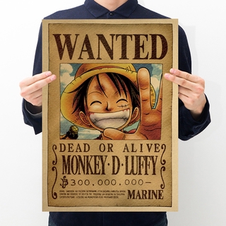 Yt2 ONE PIECE Poster Anime Trang Trí Tường Tranh Luffy Zoro Nami Sanji Retro Kraft Paper Bar Quán Cà Phê Nhà Hàng