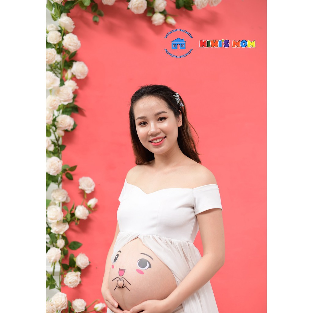Set Hình dán Bụng Bầu dễ thương Kiwi's mom - chống nước, dùng nhiều lần