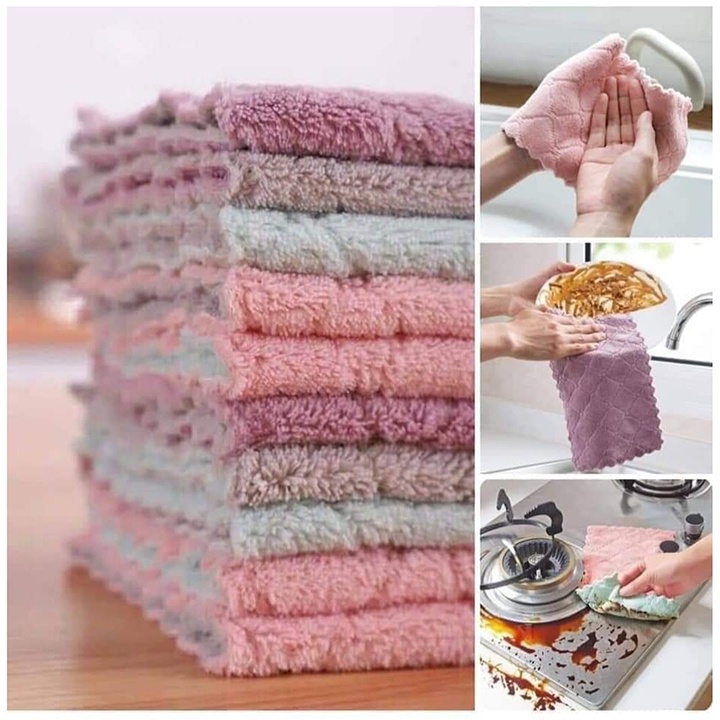 Khăn lau đa năng bếp, bát đĩa, cốc chén thấm nước chống dính dầu mỡ hai mặt Loại 1 15x25cm