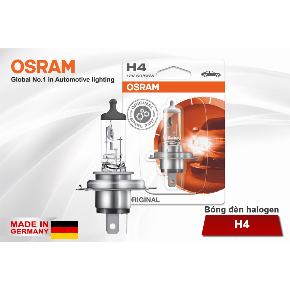 Bóng Đèn Pha/Cos Halogen OSRAM Original Dùng Cho Xe Ô Tô Xe Hơi Xe Máy Chân H4 12V 60/55W 64193-01B - 3200K 1650/1000LM