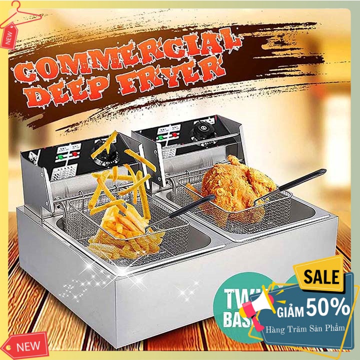 Bếp chiên ngập dầu SUNNY 5000W đa năng chiên gà rán, khoai tây, đồ ăn nhanh