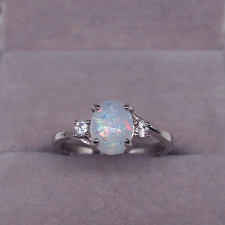 Nhẫn Opal nhiều màu Đá quý cặp đôi