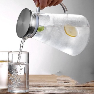 Bình thủy tinh chịu nhiệt có nắp lọc trà inox 1.8 L cao cấp