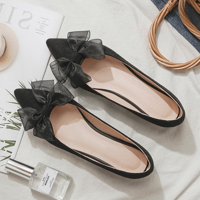 Size Lớn (31-46) Dạo Phố Giày Đế Bằng Nữ Mũi Nhọn Tất Cả Trận Đấu Giày Đậu Hà Lan Nơ Giày Muỗng Size Lớn 46 45 44 43 Thoải Mái Công Nhân Văn Phòng Chị Em
