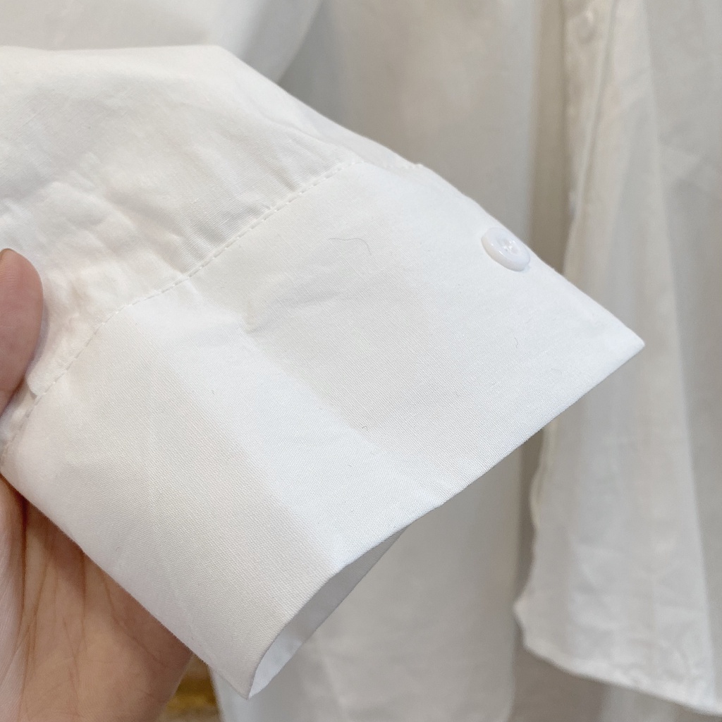 ÁO TRẮNG SƠMI FORM DÀI XINH XẮN KẾT HỢP ÁP BALO TRONG