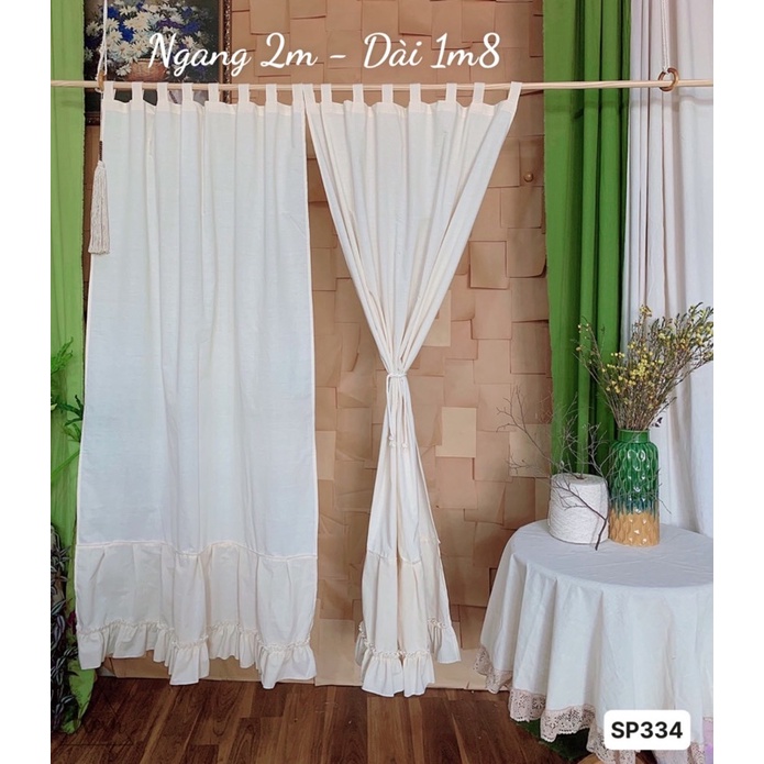 Rèm cửa sổ 1m8 vải canvas nhiều họa tiết có sẵn, Màn vải treo cửa sổ ...
