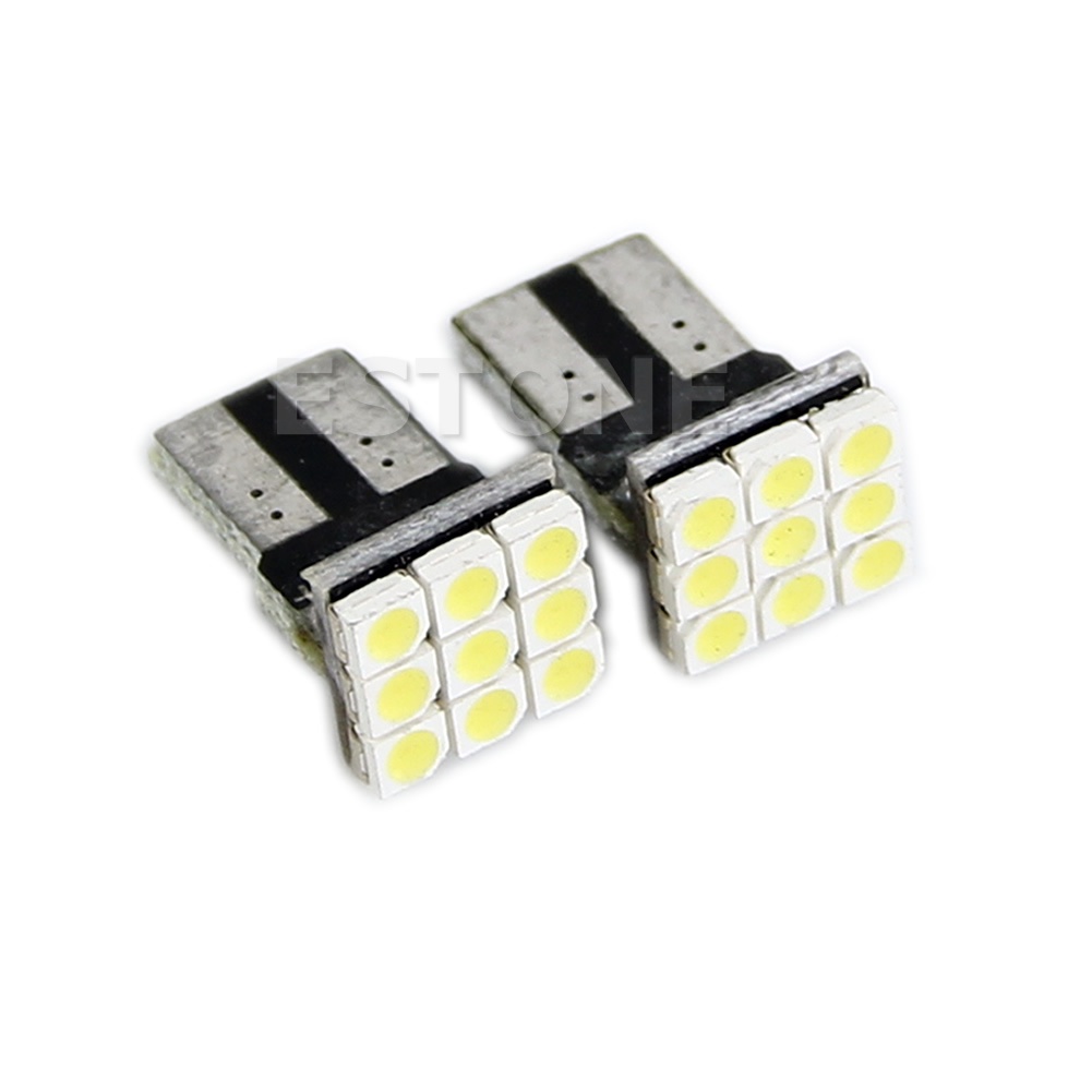 Mon 2 Bóng Đèn LED Cho Đèn Pha Ô Tô T10 194 168 W5W 9 LED SMD Bóng Đèn FogLamp Sáng