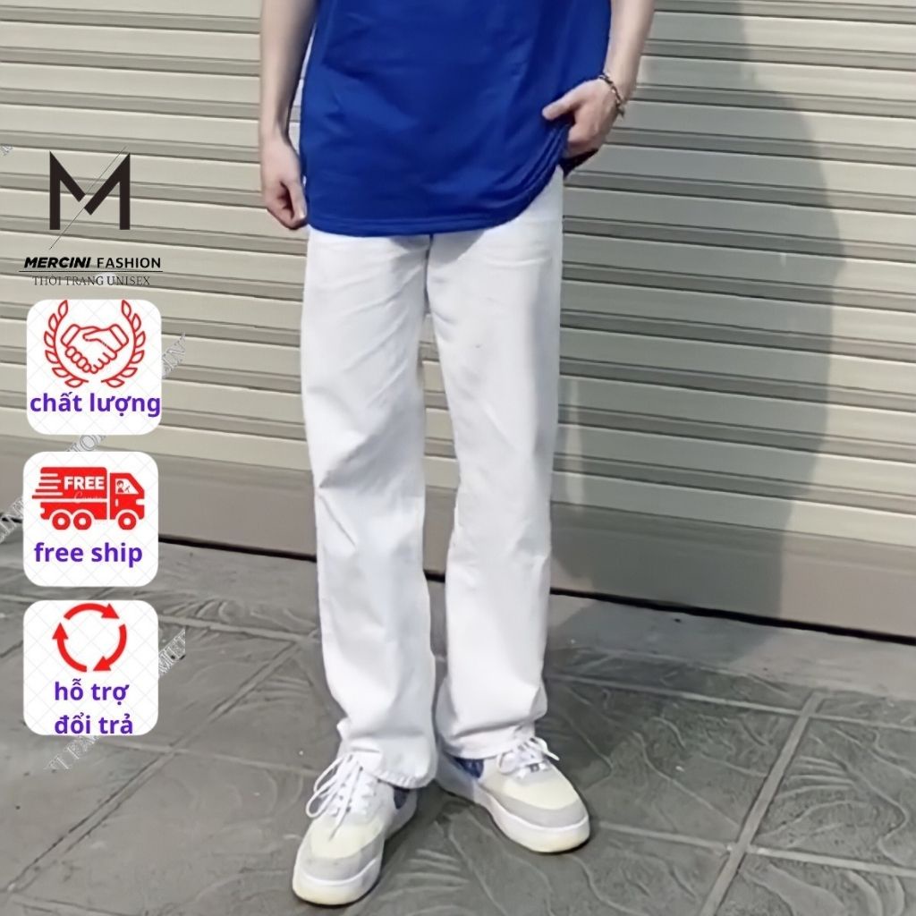 Quần Jean nam MERCINI quần ống rộng nam cao cấp dáng baggy suông cực ...