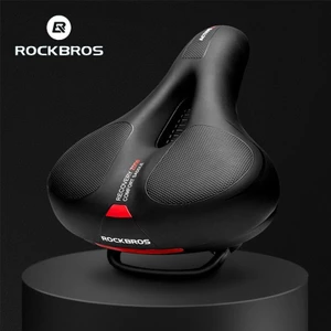ROCKBROS Yên Xe Đạp Đường Bộ Phản Quang Chống Mưa Chống Sốc Xe Đạp PU Làm Dày Ghế Tròn Hợp Lý