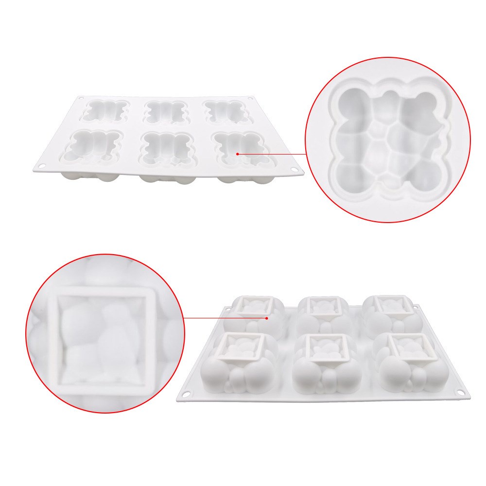 Khuôn Silicone 6 Ngăn Tạo Hình Đám Mây Trang Trí Bánh