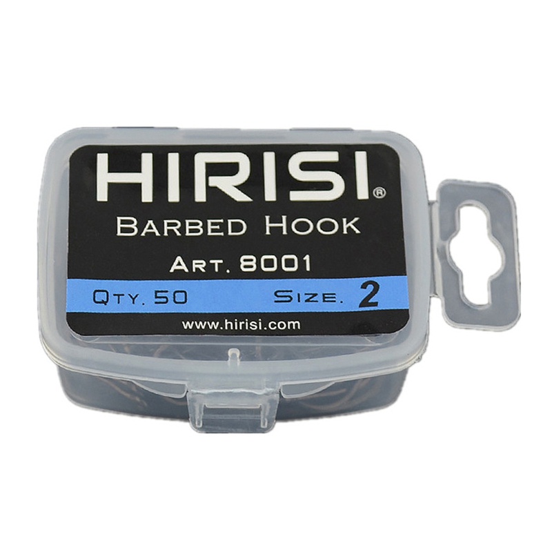 Hirisi Set 50 Lưỡi Câu Cá Phủ Thép carbon 8001