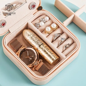 Hộp Đựng Đồ Trang Sức CASEGRACE Chất Liệu Da Pu Có Gương Soi Thích Hợp Mang Đi Du Lịch