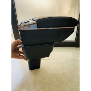 Hộp Tỳ Tay, Bệ tỳ tay, Hộc Để Đồ Xe Nissan Almera 2021 2022 2023 Màu đen - Có Cổng Cắm USB tiện dụng, Mẫu L2
