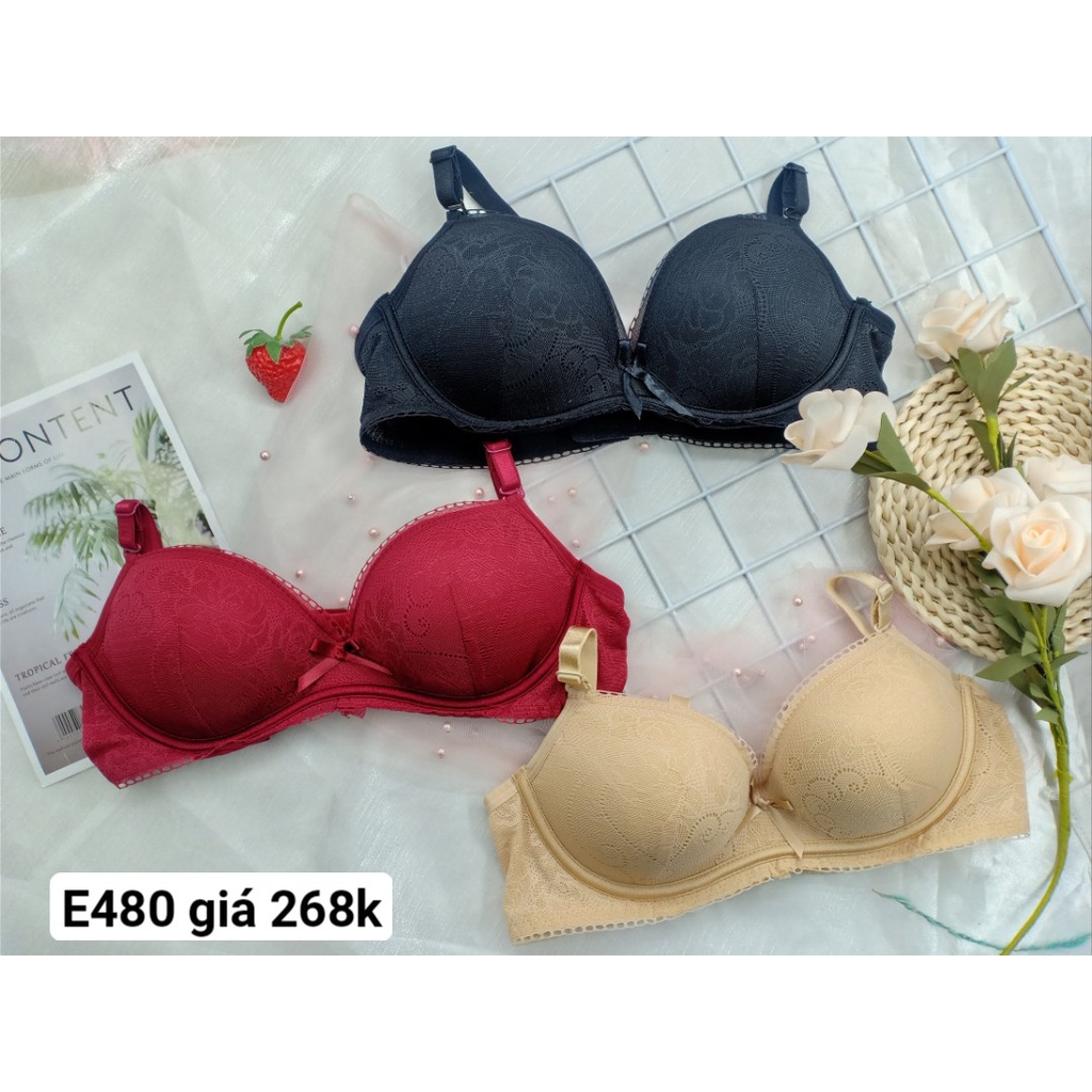 Áo Ngực Nữ Cao Cấp, Áo Lót Nữ Giả Gọng E480 - Thương Hiệu 12H