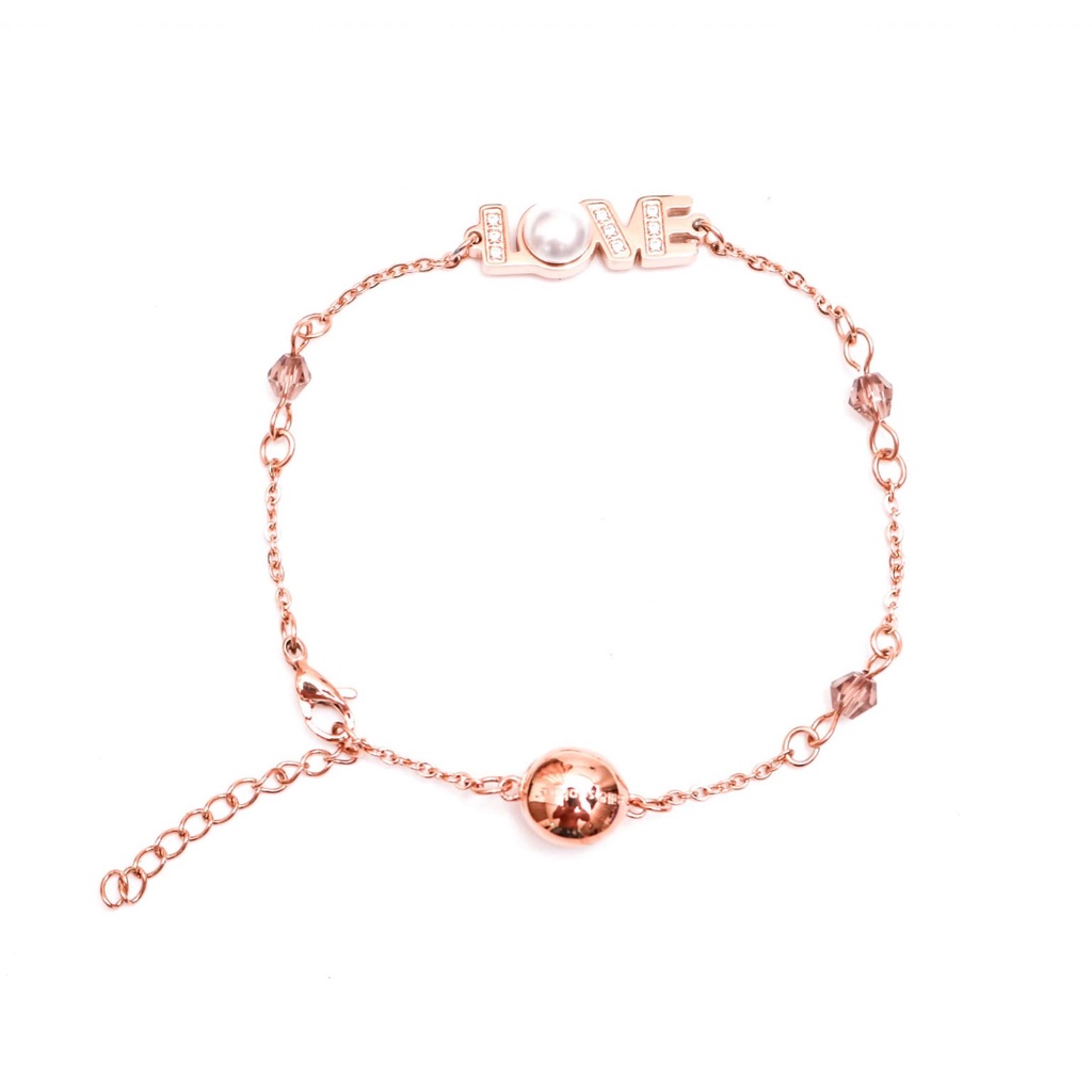 Lắc tay ESME vòng tay chữ LOVE ES098 (Màu Vàng/Vàng Hồng)