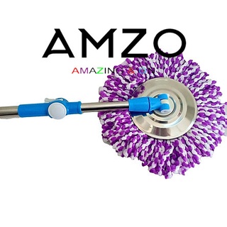 AMZO_CÂY LAU NHÀ THAY THẾ XOAY 360 ĐỘ MÂM INOX/ CÂY LAU NHÀ THAY THẾ THÔNG MINH DÀI 1M2 (ĐÃ KÈM BÔNG LAU)
