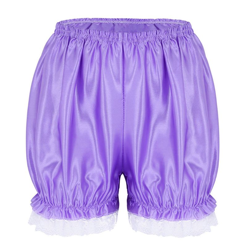 Jenniferab Nữ Giả Lụa Bloomers Xù Ren Viền Quần Lót Victoria Bí Ngô Quần Short