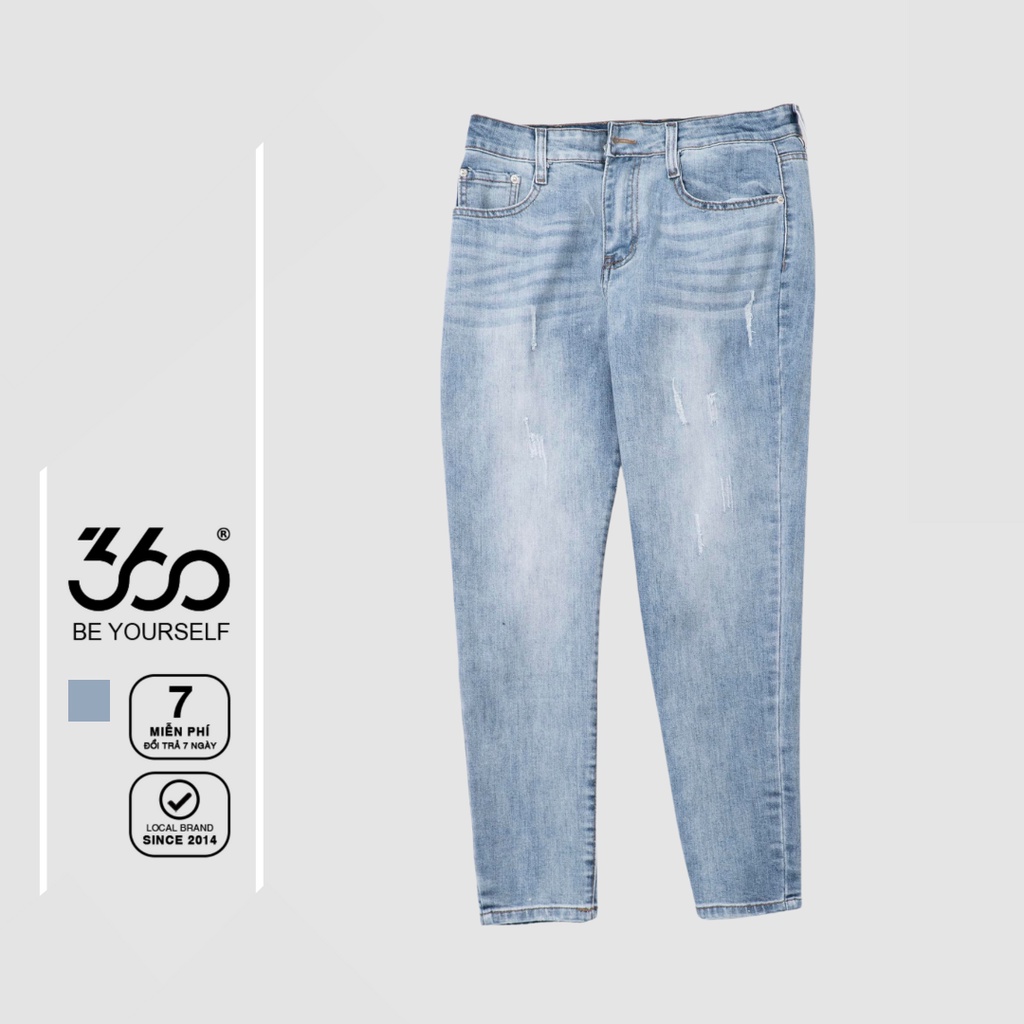 Quần jeans nam local brand 360 BOUTIQUE màu xanh da trời QJDOL324 Shopee Việt Nam