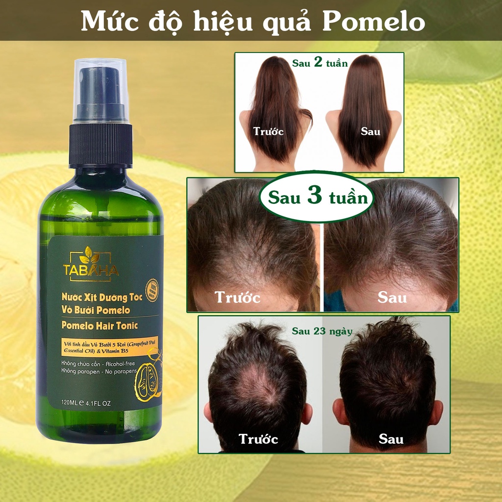 Ảnh Nước xịt dưỡng tóc tinh dầu vỏ bưởi Tabaha 120ml giảm rụng tóc cho mẹ sau sinh 3
