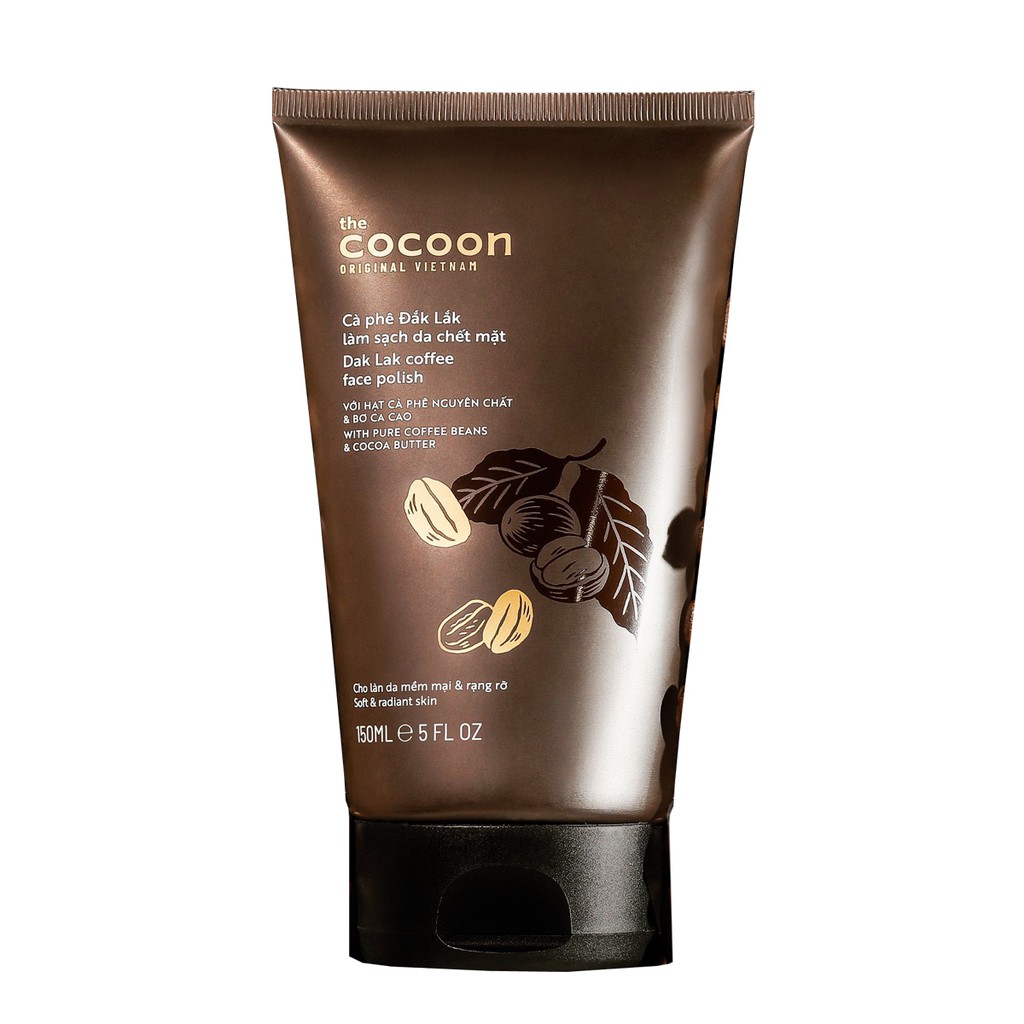 (Đã bán 48,4k) Cà phê Đắk Lắk làm sạch da chết mặt cocoon 150ml (Dak Lak coffee face polish)
