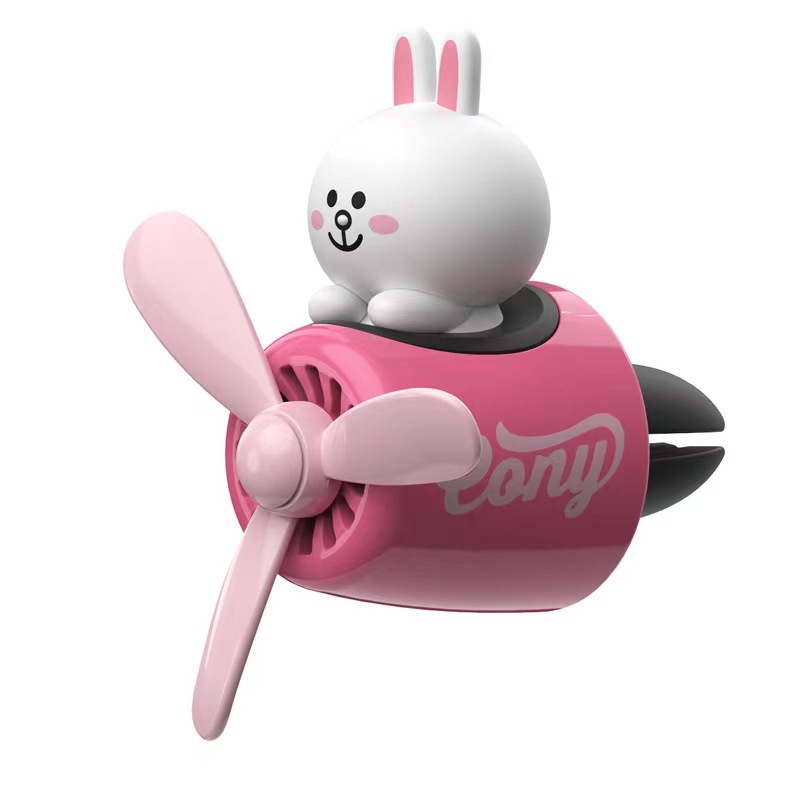 [Hàng Có Sẵn] Quạt Xoay Khuếch Tán Hương Thơm Gắn Lỗ Thông Gió Xe Hơi Hình Gấu Nâu Linefriends