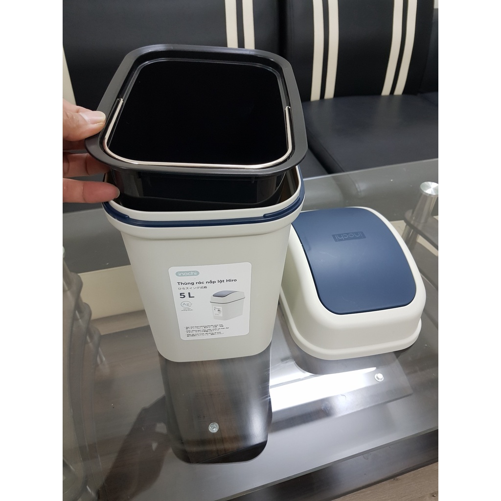 Thùng rác nắp lật Hiro 5L (Kèm ruột) - Chính hãng INOCHI | Shopee Việt Nam