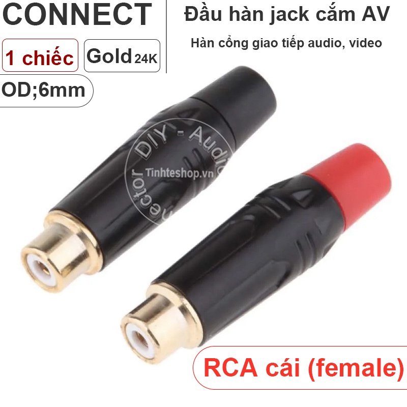 Đầu hàn AV cái OD6mm 1 chiếc - RCA female solder connector | Shopee ...