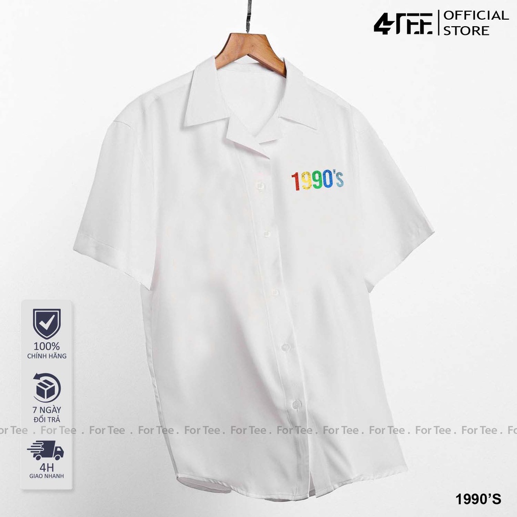 Áo sơ mi NGỰC  Basic Unisex form rộng , cổ vest - 1990