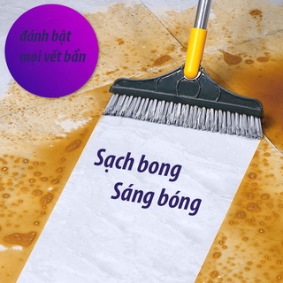 Chổi cọ nhà vệ sinh đầu xoay 120 độ tích hợp gạt nước tiện dụng quét sạch mọi ngóc ngách