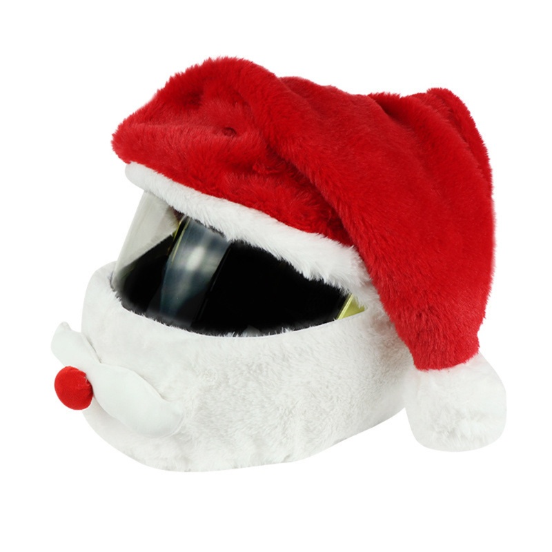 JoJo Giáng Sinh Ông Già Noel Có Mũ Polyester Cho Xe Máy Ngộ nghĩnh Ngoài Trời Full Mũ Bảo Hiểm