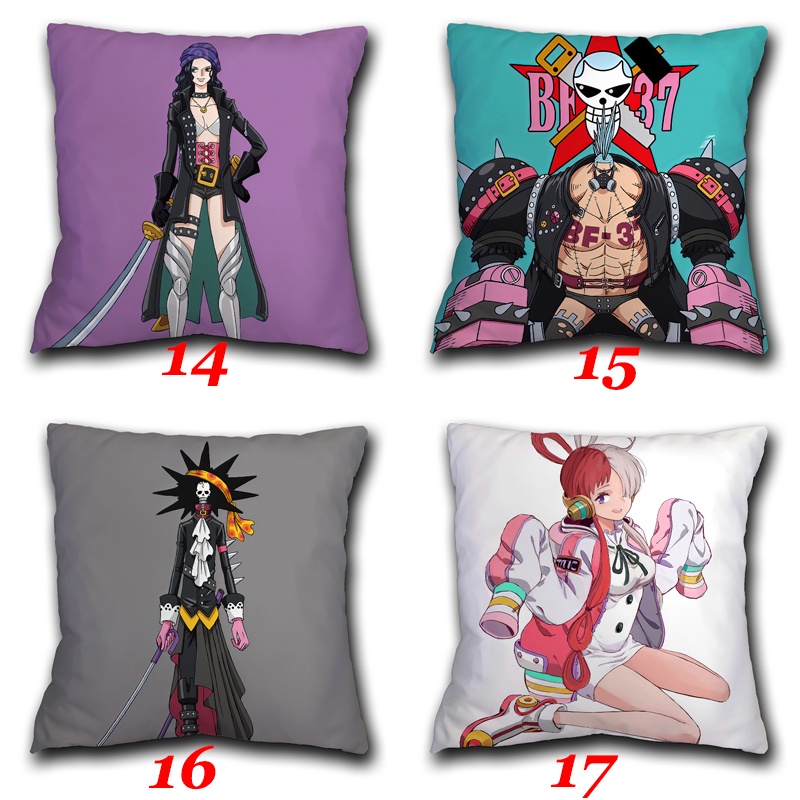 Uta & Monkey D. Vỏ Gối Polyester Một Mặt Màu Đỏ In Hình Luffy One Piece Trang Trí Nhà Cửa / Xe Hơi / Sofa (Không Kèm Lõi)