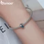 Hạt charm BAMOER phối hình bướm bằng bạc 925 dùng làm vòng tay/ vòng cổ DIY