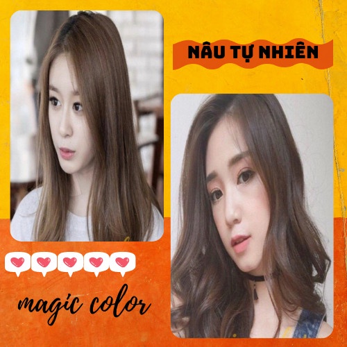 Thuốc nhuộm tóc NÂU TỰ NHIÊN không tẩy - MAGIC.COLOR caitu lên từ nền đen tự nhiên