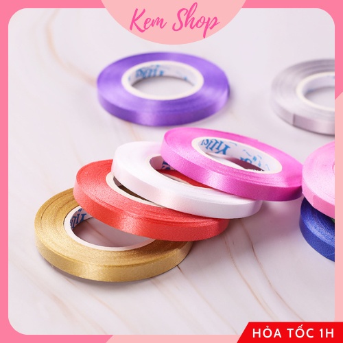 Dây ruy băng 10m size 5mm nhiều màu dùng trang trí gói quà, buộc bóng bay - Kem Shop K307