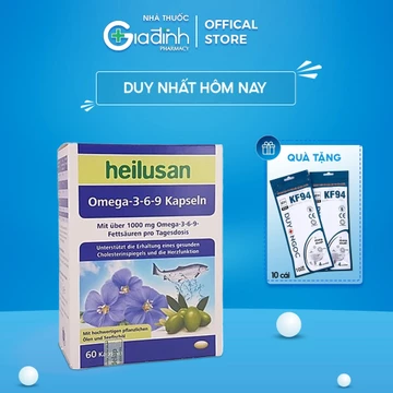 Viên uống hỗ trợ Heilusan omega 3-6-9 - Hỗ trợ giảm mỡ máu, tốt cho mắt, tim mạch