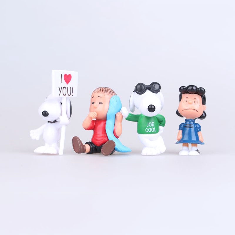 12 Bộ Phim PEANUTS Snoopy Hình Bánh Topper Chơi Charlie Lucy Franklin Đồ Chơi