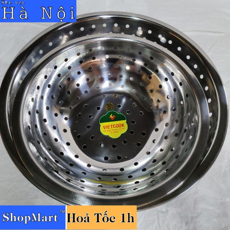 [Hoả Tốc 1h] Rổ inox cao cấp, rổ inox lỗ to 7 ly đủ size 32 cm, 34, 36 ...