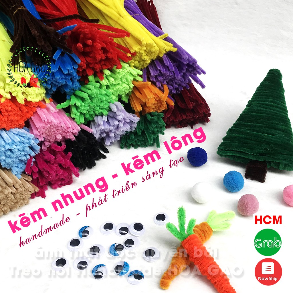 Kẽm nhung làm hoa, kẽm lông bó 100 sợi HOA GẠO dây kẽm nhung làm hoa trang trí đồ chơi handmade