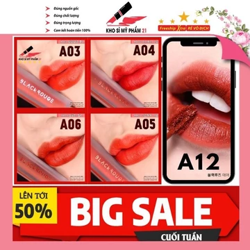 [Giảm 50%] Son Lì A03-A04-A05-A06-A12 Black Rouge, Son kem, Son blackrouge Hàng chất lượng.